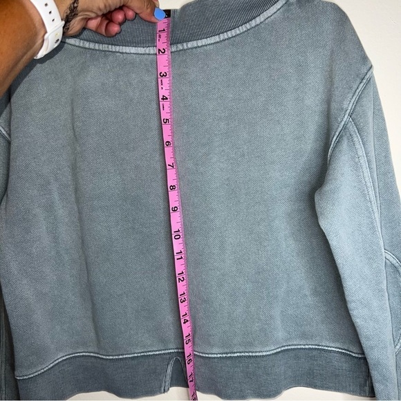 Free People Exposed Seam Blue Gray Pullover Size XS - Picture 6 of 12